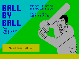Ball by Ball title screen for ZX Spectrum